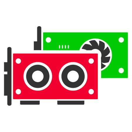 Gpu Cards flat vector icon. An isolated illustration on a white background.