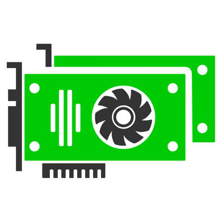 Video Cards flat vector pictogram. An isolated illustration on a white background.のイラスト素材