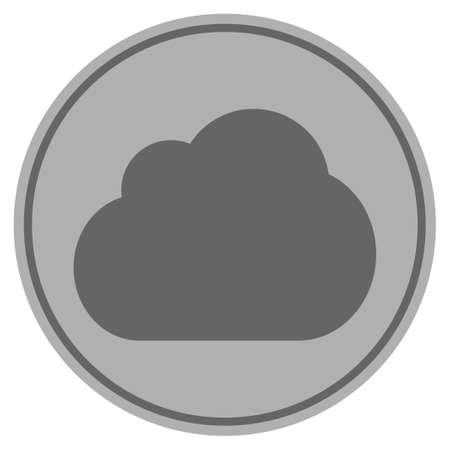 Cloud silver coin icon. Vector style is a silver gray flat coin symbol.のイラスト素材