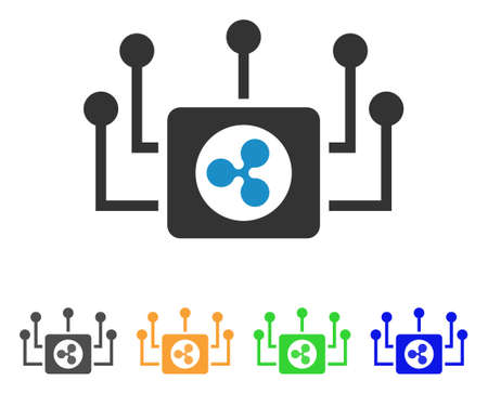 Ripple Masternode Connections icon. Vector illustration style is a flat iconic ripple masternode connections symbol with grey, yellow, green, blue color versions.のイラスト素材