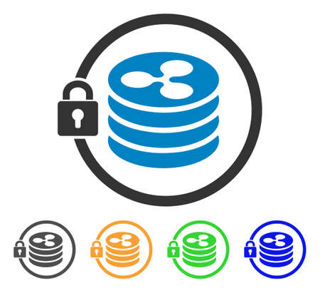 Ripple Masternode icon. Vector illustration style is a flat iconic ripple masternode symbol with grey, yellow, green, blue color variants. Designed for web and software interfaces.のイラスト素材