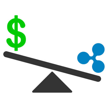Dollar Ripple Swing Balance flat raster icon. An isolated dollar ripple swing balance icon on a white background.の写真素材