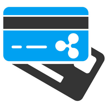 Ripple Banking Cards flat raster icon. An isolated ripple banking cards symbol on a white background.の写真素材