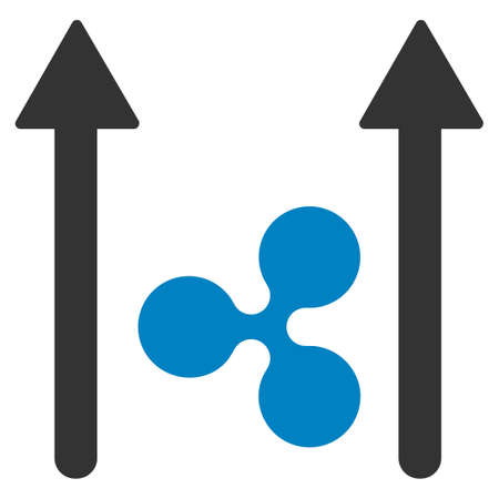 Ripple Send Arrows flat raster icon. An isolated ripple send arrows design element on a white background.の写真素材