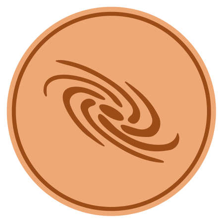Galaxy bronze coin icon. Vector style is a copper flat coin symbol.のイラスト素材
