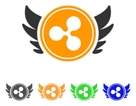 Ripple Angel Investment icon. Vector illustration style is a flat iconic ripple angel investment symbol with grey, yellow, green, blue color variants. Designed for web and software interfaces.のイラスト素材