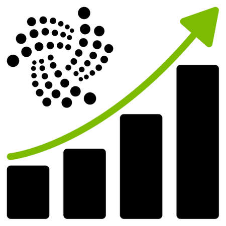 Iota Grow Up Chart flat vector pictograph. An isolated icon on a white background.のイラスト素材