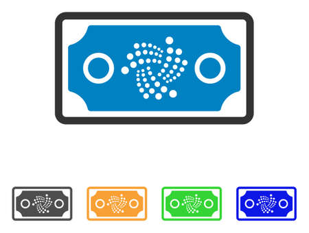 Iota Bank Note icon. Vector illustration style is a flat iconic iota bank note symbol with gray, yellow, green, blue color versions. Designed for web and software interfaces.のイラスト素材
