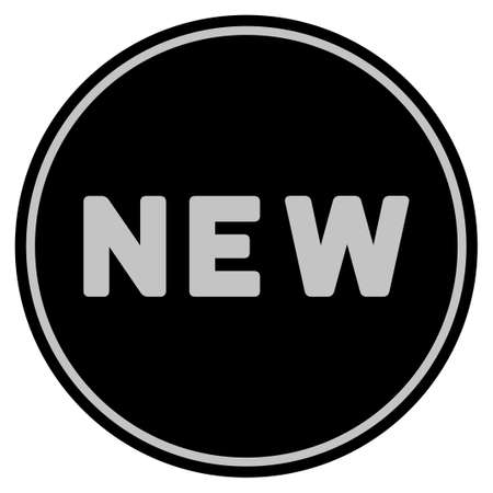 New black coin icon. Vector style is a flat coin symbol using black and light gray colors.のイラスト素材