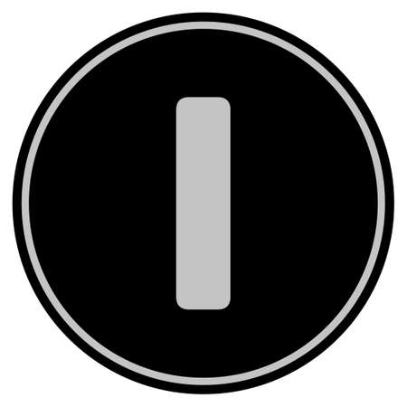 Roman One black coin icon. Vector style is a flat coin symbol using black and light gray colors.のイラスト素材