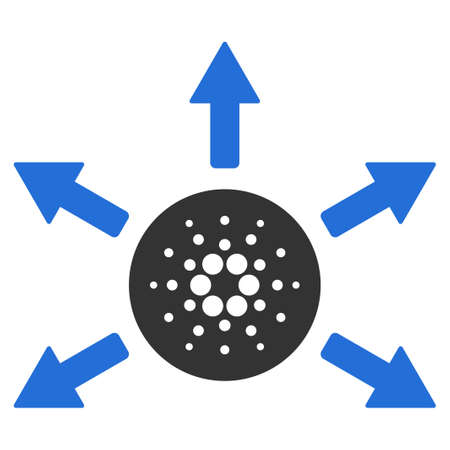 Cardano Distribution Arrows flat vector illustration. An isolated icon on a white background.のイラスト素材