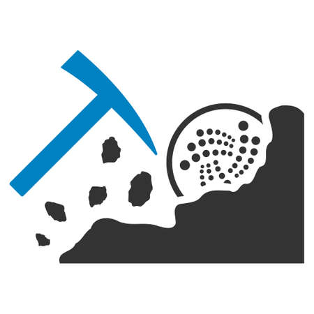 Mining Rocks flat vector icon. An isolated icon on a white background.のイラスト素材