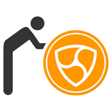 Person Rolling Coin flat vector illustration. An isolated icon on a white background.のイラスト素材