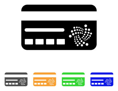 Iota Banking Card icon. Vector illustration style is a flat iconic iota banking card black symbol with grey, yellow, green, blue color versions. Designed for web and software interfaces.のイラスト素材
