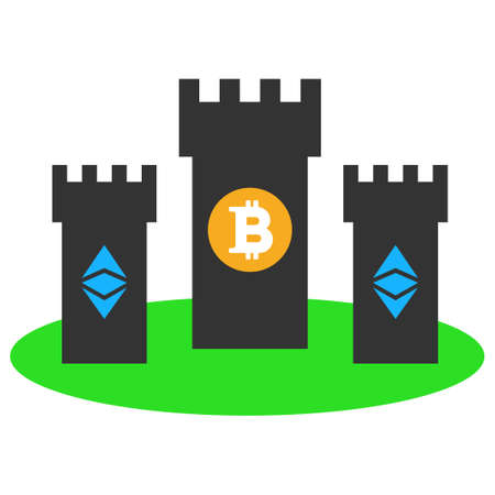 Bitcoin Citadel flat raster icon. An isolated icon on a white background.の写真素材
