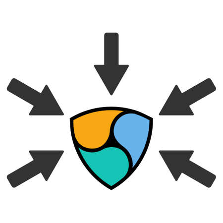 Nem Gain Arrows flat raster illustration. An isolated icon on a white background.の写真素材