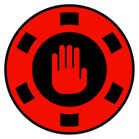 Stop Gambling Hand vector icon. Style is flat graphic symbol.のイラスト素材