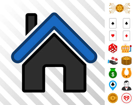 Home icon with bonus gambling pictographs vector illustration style is flat iconic symbols designed for gamble websites.のイラスト素材