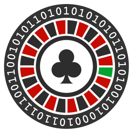 Digital Casino Roulette flat vector illustration. An isolated icon on a white background.のイラスト素材