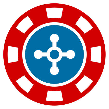 Roulette Casino Chip flat vector pictogram. An isolated icon on a white background.のイラスト素材
