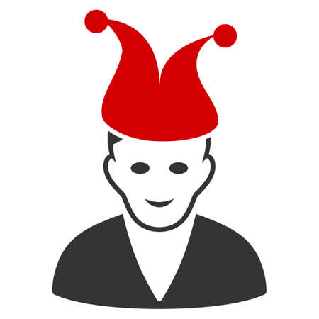 Joker flat vector pictograph. An isolated icon on a white background.のイラスト素材