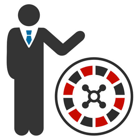 Roulette Croupier flat vector pictogram. An isolated icon on a white background.のイラスト素材