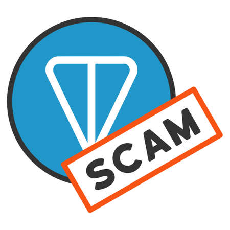 Ton Scam Label flat vector pictogram. An isolated icon on a white background.のイラスト素材