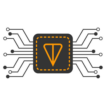 Ton Wallet Circuit flat vector icon. An isolated icon on a white background.のイラスト素材