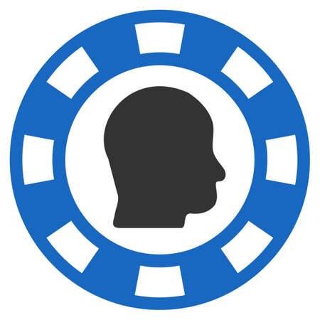 Personal Casino Chip flat raster icon. An isolated icon on a white background.の写真素材
