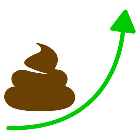 Shit Hyip Arrow Up flat raster pictogram. An isolated icon on a white background.