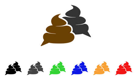 Shit Chat icon. Vector illustration style is a flat iconic shit chat symbol with grey, yellow, green, blue, red, black color versions. Designed for web and software interfaces.のイラスト素材
