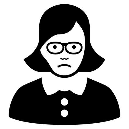 Dolor Teacher Lady raster icon. Style is flat graphic black symbol with stress emotions.の写真素材