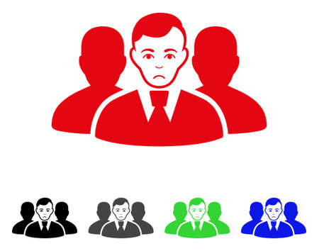 Sadly User Group vector icon. Vector illustration style is a flat iconic user group symbol with gray, black, blue, red, green color variants. Face has pitiful feeling.のイラスト素材