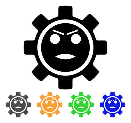 Gear Angry Smiley iconのイラスト素材