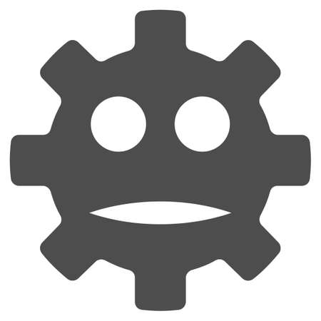 Gear Sad Smiley vector icon. Style is flat graphic grey symbol.のイラスト素材