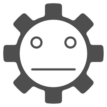 Gear Neutral Smiley vector icon. Style is flat graphic grey symbol.のイラスト素材