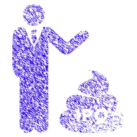 Grunge Businessman Show IPO Shit rubber seal stamp watermark. Icon symbol with grunge design and unclean texture. Unclean vector blue emblem.のイラスト素材