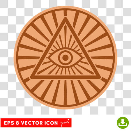 Pyramid Eye EPS vector pictograph. Illustration style is flat iconic symbol on chess transparent background.のイラスト素材