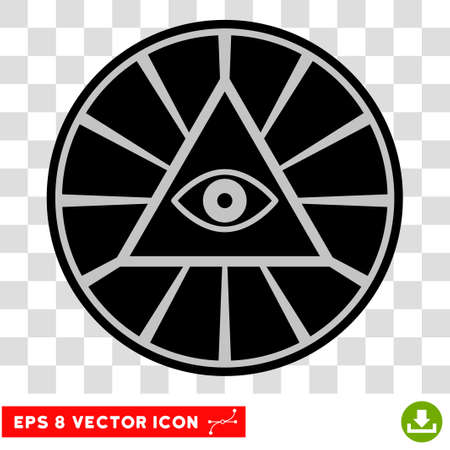 Pyramid Eye EPS vector icon. Illustration style is flat iconic symbol on chess transparent background.のイラスト素材