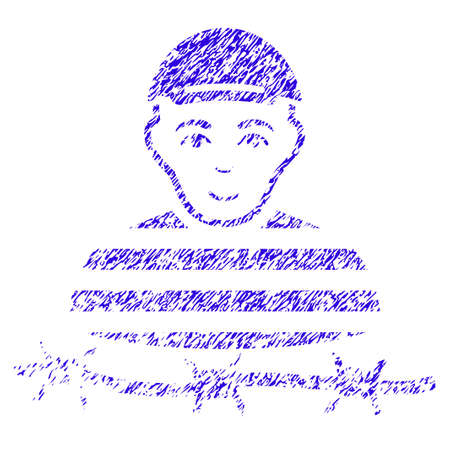 Grunge Camp Prisoner rubber seal stamp watermark. Icon symbol with grunge design and dirty texture. Unclean vector blue sticker camp prisoner.のイラスト素材