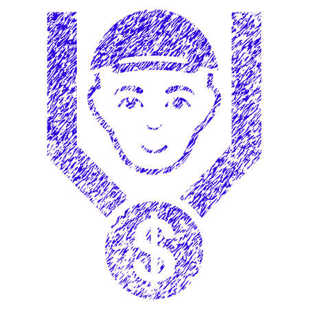 Grunge Customer Sales Filter rubber seal stamp watermark. Icon symbol with grunge design and dirty texture. Unclean vector blue sticker customer sales filter.のイラスト素材