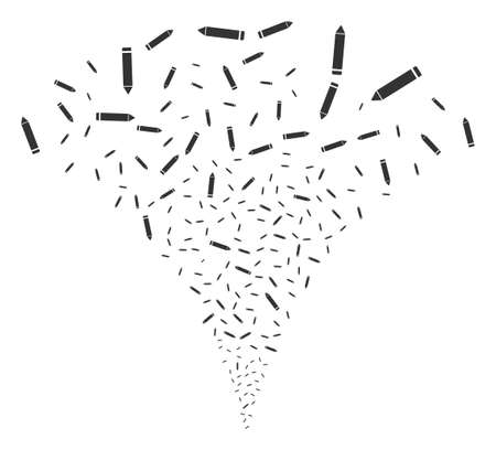 Edit Pencil exploding fountain. Vector illustration style is flat iconic symbols. Object fountain created from random design elements as edit pencil fireworks.のイラスト素材