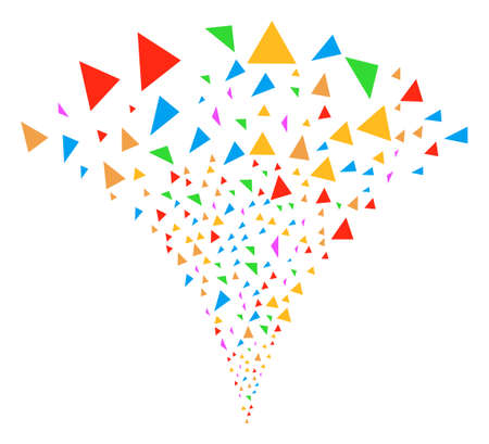 Triangle Figures explosion fountain. Vector illustration style is flat iconic symbols. Object...