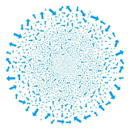 Arrow festive spheric cluster. Object pattern combined from random arrow symbols as burst round shape. Vector illustration style is flat iconic symbols.のイラスト素材