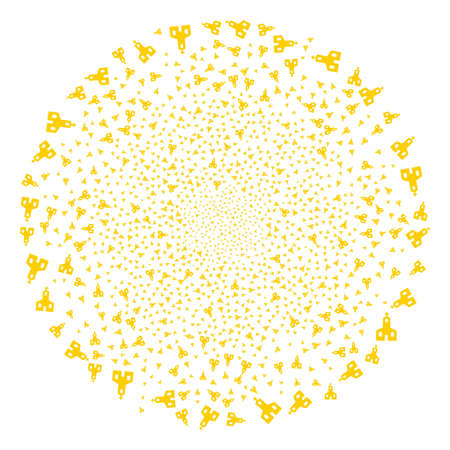 Christian Church exploding circle. Object pattern created from random christian church pictographs as exploding round shape. Vector illustration style is flat iconic symbols.のイラスト素材