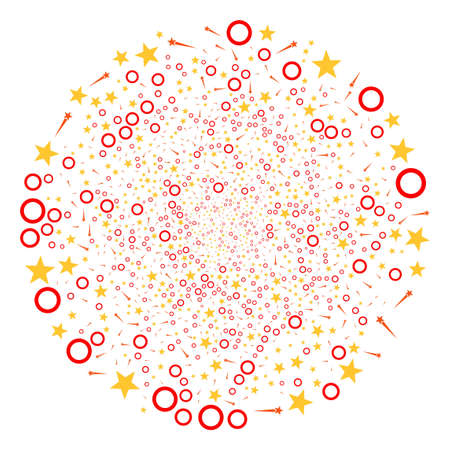 Confetti Stars festive globula. Object pattern organized from scattered confetti stars design elements as festive cluster. Vector illustration style is flat iconic symbols.のイラスト素材