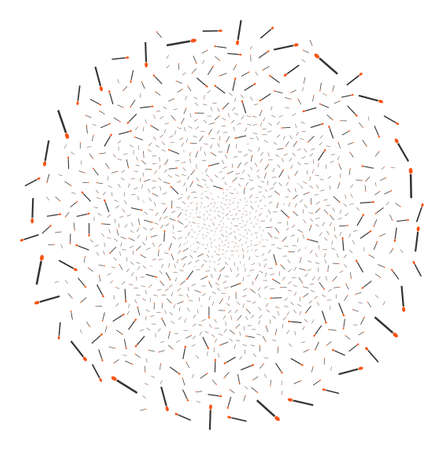 Match exploding globula. Object pattern organized from random match pictographs as festive round shape. Vector illustration style is flat iconic symbols.のイラスト素材