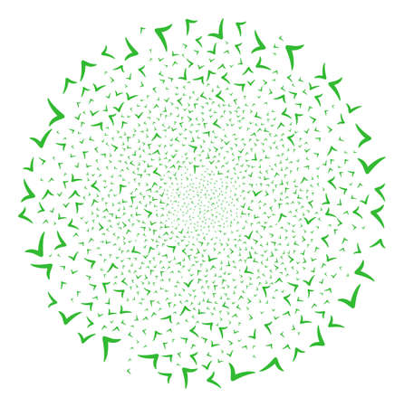 Yes fireworks circle. Object pattern created from scattered yes symbols as burst spheric cluster. Vector illustration style is flat iconic symbols.のイラスト素材