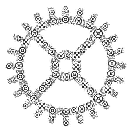 Clock Gear composition designed in the group of clock gear pictograms.のイラスト素材