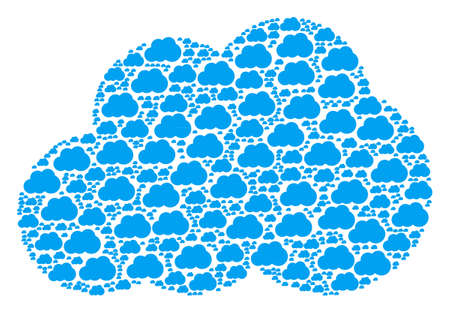 Cloud collage done in the collection of cloud pictograms.のイラスト素材